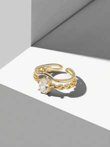 MOTF PREMIUM NHẪN HỞ TỐI GIẢN BẰNG VÀNG 18K ĐÍNH KIM CƯƠNG - Vàng - kim cương trắng - Xem 2
