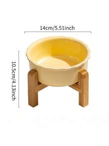 Elevated Ceramic Pet Bowls With Bamboo Stand Weighted Base Anti Slip Ergonomic Feeding Station For Cats Dogs Dishwasher Comfort Height - multicolor - View 17