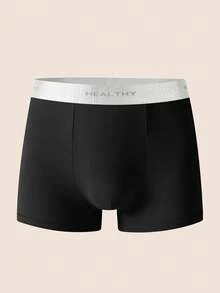 3 piezas/paquete Calzoncillos casuales de uso diario con estampado de letras para hombres - Multicolor - Ver 3