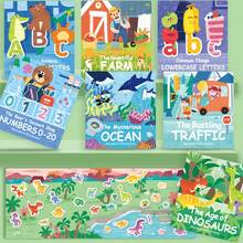 3D Padded Quiet Book For Toddlers, Waterproof & Tear-Resistant Early Learning Sensory Book With Reusable Puffy Stickers - Multicolor - View 14