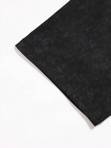 BATMAN X SHEIN Sport MetroGents Áo thun thể thao nam tay ngắn dáng rộng in chữ và hình xe đua - màu đen - Xem 4