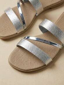 Flat Sandal In Gold, Rose And Silver Gold - 灰色 - 查看 5