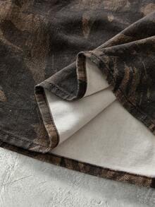 NEON BLANC Áo sơ mi denim nam tay ngắn, cài cúc đơn, thêu chữ. - màu nâu - Xem 4