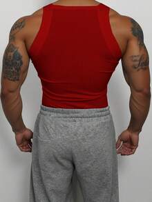 GymBeat Men's Sports Tank Top, Outdoor Running Workout Casual, Gym - White - View 2
