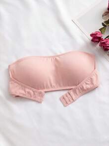 Women's Comfortable Front Closure Padded Push-Up Bra - Pink - View 3