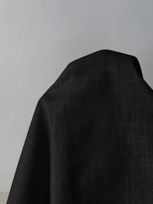 MaterniWear 孕妇百搭纯色褶皱系腰连衣裙，休闲日常穿着 - 黑色 - 查看 9