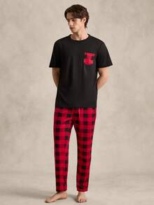 EverLounge Men Buffalo Plaid Print PJ Set / Pajama Set - Multicolor - View 3