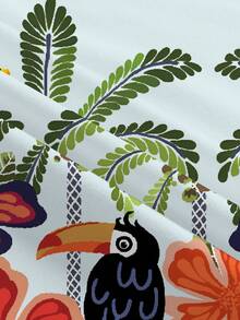 SHEIN WYWH U领露背迷你连衣裙，适合夏季穿着 - 淺藍色 - 查看 7