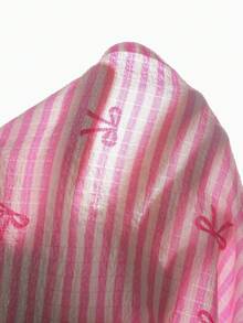 SHEIN Tween女孩2件套洋裝，荷葉袖、A字版型、蝴蝶結設計，黃色紋理布料，時尚夏季度假休閒校園寬鬆款 - 粉色 - 查看 7