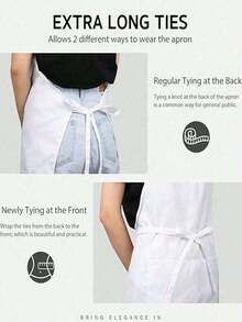 1/3/5/10PCS Women's Polyester Apron With Pockets Thickened Waistband Adjustable Neck Strap Simple Black Apron Suitable For Kitchen Cooking Housekeeping Cleaning Waitress Chef Workwear Restaurant Hotel Cafe Beauty Salon Art Painting Handicraft Gardening Barbecue Party - Multicolor - View 4