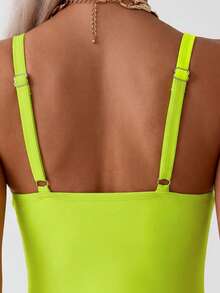 Swim Vcay Áo tắm liền thân họa tiết hoa dành cho bà bầu, thích hợp cho kỳ nghỉ biển thư giãn. - màu xanh lá - Xem 4