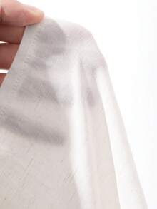 Dazy Plus Textured Waist-Cinching Elegant Commuter Gold Decor Long Sleeve White Blouse, Plus Size, Spring/Summer Resort Style - White - View 3