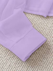 GlowEve Áo sơ mi nữ tay ngắn chất liệu chiffon có túi và cúc - Màu tím hoa cà - Xem 5