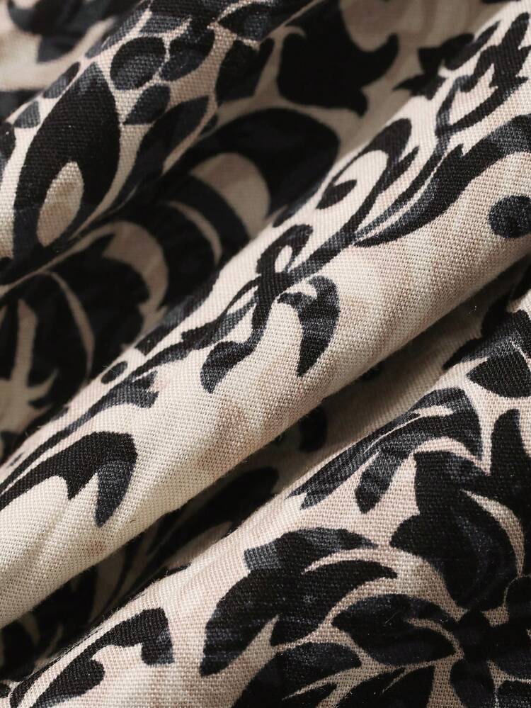 Dazy Plus Floral Print V-Neck Loose Japanese Style Short Sleeve Layered Maxi Dress, Casual Plus Size Women Spring/Summer