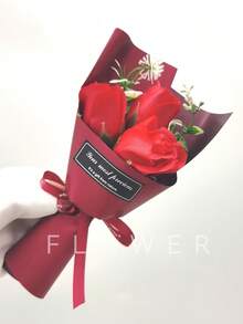 人造玫瑰花束手工皂装饰品，持久留香，适用于家居、浴室、办公室装饰，是馈赠佳品。 - 藍色 - 查看 6