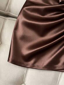 Franclia 女士棕色半身裙、女士优雅半身裙、女士蝴蝶结半身裙、女士职业半身裙、女士紧身半身裙、女士性感半身裙、女士派对半身裙、女士优雅套装、女士优雅连衣裙、女士度假装、休闲连衣裙 - 咖啡棕 - 查看 6