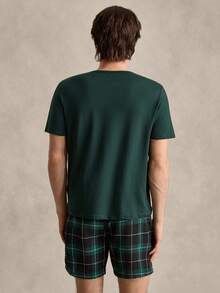 EverLounge Men Plaid Print PJ Set / Pajama Set - Green - View 2