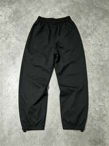 Sport MetroGents Pantalones de chándal holgados con cintura elástica y estampado de letras para hombre - Negro - Ver 2