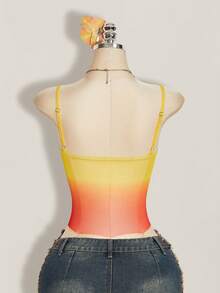 SHEIN ICON 女士休闲百搭荷叶边吊带背心，适合约会和外出穿着 - 彩色 - 查看 2