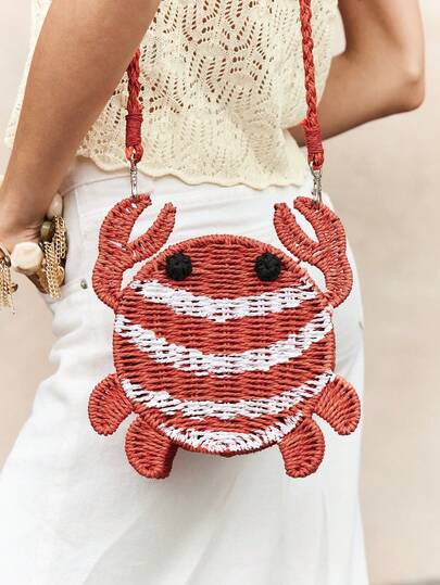 Viva Strut Ladies, Women Fun Crab Shapes Crossbody Bags, Fashionable,  Personality, Simple, Versatile, Street, Sweet And Cool Girls, Hot Girls,Y2k, For Beach, Vacation, Holiday, Summer, Seaside, Beach Party