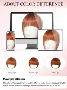 Tóc mái kẹp 100% tóc thật, màu đỏ đồng, size 33, kiểu tóc mái kẹp có phần thái dương, tóc mái giả bằng tóc thật, trông tự nhiên, phù hợp cho nữ, dùng hàng ngày. - S33 - Xem 12