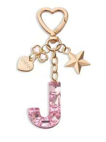 Llavero con letra linda, llavero rosa con diamante, llavero colgante de letra mayúscula de resina con lámina, llavero elegante, regalo para mujer, decoración de billetera, Día del Padre, Día de la Madre, regalo de cumpleaños, regalo festivo de Acción de Gracias y Navidad. - Polvo de diamante - Ver 15