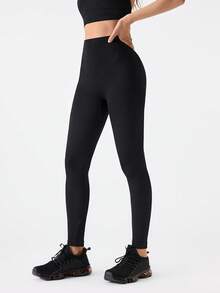1pc Women's Black Shaping Leggings, Tummy Control, Butt Lifting, Thigh Slimming, Mid-Length Shaping Pants, Suitable As Base Layer - Black - View 8