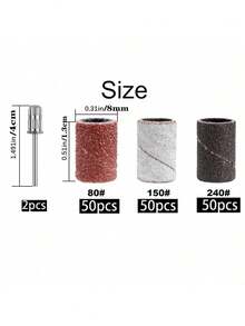 150Pcs Sanding Bands For Nail Drill Color Coarse Fine With 2Pcs Nail Drill Bits 3 32 Mandrel Bits Portable Storage Box Set Manicure Tool For Salon Home - Multicolor - View 3