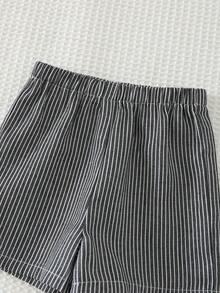 Cozy Pixies 2件套婴儿男女童椰子树图案圆领短袖口袋T恤和松紧腰短裤套装 - 彩色 - 查看 6