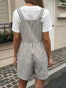 DAZY Women's Striped Pocket Casual Denim Jumpsuit - Blue - View 2