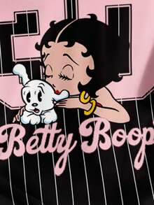 Betty Boop x SHEIN SHEIN Attitoon 女士休闲简约圆领短袖宽松T恤 - 彩色 - 查看 5