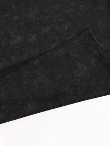 BATMAN X SHEIN Sport MetroGents Áo thun thể thao nam tay ngắn dáng rộng in chữ và hình xe đua - màu đen - Xem 5