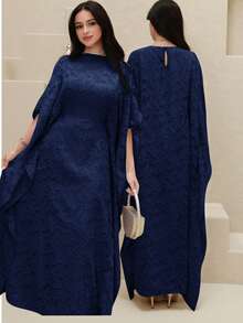 Đầm maxi Thổ Nhĩ Kỳ dành cho nữ và áo abaya truyền thống Ả Rập. - Màu xanh hải quân - Xem 10