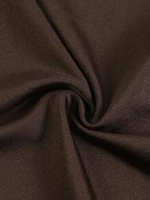 Costavie 春夏两件套，纯色无钢圈细肩带高衩连体泳衣搭配短裙，优雅高端，适合海滩度假 - 巧克力棕 - 查看 8