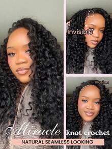 Boho Braids Tóc nối móc sóng sâu, nhẹ, không thắt nút, kiểu tóc tết Boho, tóc móc lông vũ, làm từ 100% tóc người Remy, đã được tách sẵn, thắt nút vô hình kèm dây, tóc nối móc sóng sâu siêu nhỏ đã được tạo vòng sẵn. - Natural Black - Xem 11