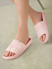 适合夏季万圣节的女士纯色软底家居拖鞋 - 粉色 - 查看 7