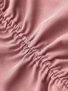 Maweii Mono elegante de manga corta con cuello en V y cordón ajustable para tallas grandes - Rosa vieja - Ver 7