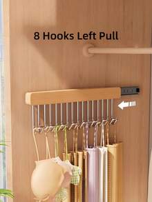 Solid Wooden Wall Mounted Pull Out Hanger For Underwear Hats Scarves Ties Vests Closet Organizer For Women TShirts Pants Dresses Winter Spring Summer Wear - Multicolor - View 6