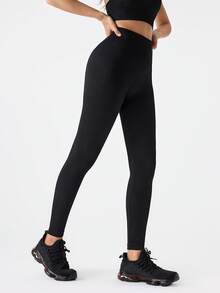 1pc Women's Black Shaping Leggings, Tummy Control, Butt Lifting, Thigh Slimming, Mid-Length Shaping Pants, Suitable As Base Layer - Black - View 7