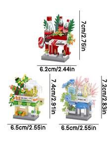 POKOJA LAND 1件套微型城市积木套装，香水店烧烤摊汽水摊模型，DIY拼装积木套装，创意桌面及房间装饰，理想的节日礼物，送给朋友、家人、情侣，非常适合情人节、生日派对、家居装饰及收藏展示。 - 彩色 - 查看 7