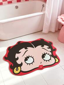 Betty Boop x SHEIN 1 tấm thảm in hình Betty đầu to dễ thương, thảm phòng tắm, chất liệu thấm hút, lớp lót chống trơn trượt. - Người ngoài hành tinh - Xem 2