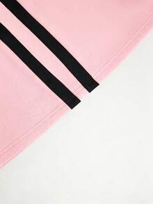 Franclia Women's Elegant French Style Knit Trim Front Button Short Sleeve Dress - Pink - View 5