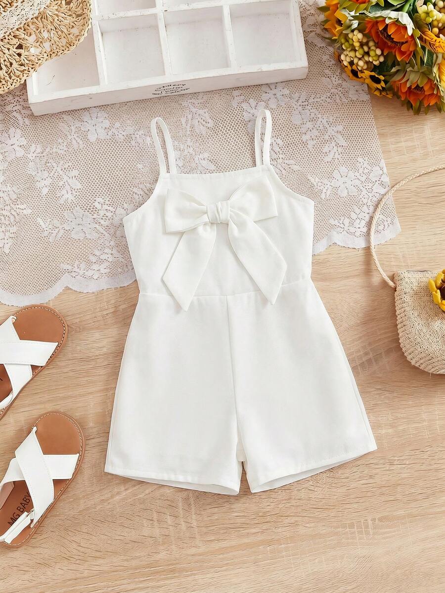 Mommy & Me Cute Gingham Bow Strap Romper, Summer - Multicolor - View 1