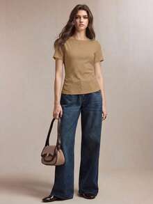 BizChic 收腰可調節繫帶 T-shirt，修身性感百搭上衣，適合通勤、約會、休閒、運動、鄉村風、日常穿著、萬聖節、開學季、派對、生日、婚禮賓客、特殊場合、夏季、秋季、度假、辦公室、外出、海灘、聚會、社交、節日、購物、下午茶、旅行 - 棕色 - 查看 4