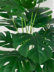 1 pieza Árbol artificial de bambú de ratán de 38CM, 60CM, 75CM con hojas de palma de plástico verde para decoración del hogar, jardín, cocina, oficina, boda, fiesta, interior y exterior, regalo - Verde - Ver 6