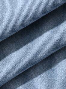 DAZY Bộ áo liền quần denim nữ kiểu dáng thường ngày cho mùa hè - Màu xanh lam - Xem 8
