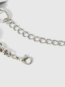 ROMWE Kawaii 1pc Fashionable Retro Personalized Y2K Hip-Hop Star, Butterfly, Heart Chain Bracelet, Versatile For Women To Wear In Summer, Festivals, Parties, Beach, Prom - Multicolor - View 4