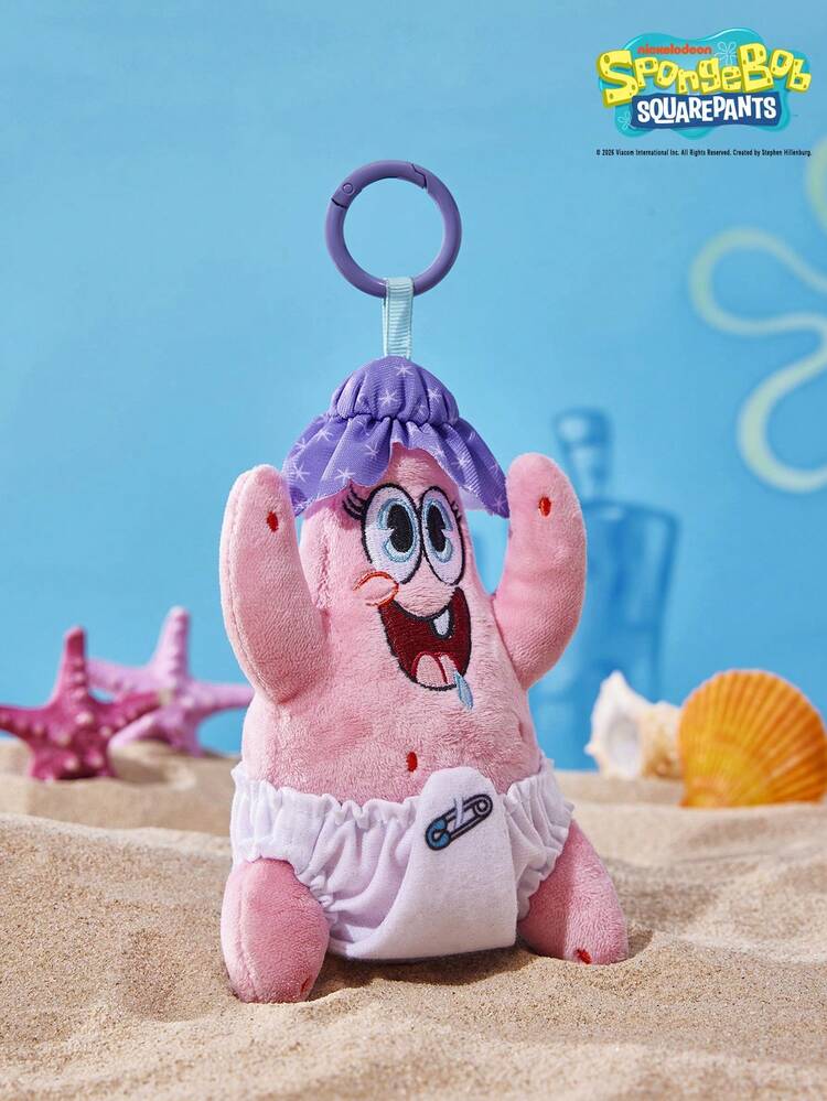 SpongeBob SquarePants | POKOJA LAND 1個聯名3D毛絨吊飾，可愛立體造型，經典設計，可掛在包包、書包上，適合所有年齡層包括青少年和成人，生日或週年紀念的獨特禮物 - 粉色 - 查看 3
