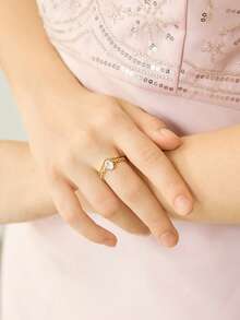 MOTF PREMIUM NHẪN HỞ TỐI GIẢN BẰNG VÀNG 18K ĐÍNH KIM CƯƠNG - Vàng - kim cương trắng - Xem 5