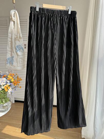 Comfortcana 大码女式纯色休闲百搭阔腿裤，适合日常穿着